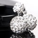 thumbnail image 2 of Pendientes de plata de ley con cristales brillantes y brillantes, con doble cara en la parte delantera y trasera., 2 of 7
