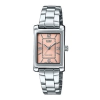Casio - Reloj Análogo Para Mujer Standard Acero Inoxidable Dial Rosa Quartz Ltp-1234Dd-4A