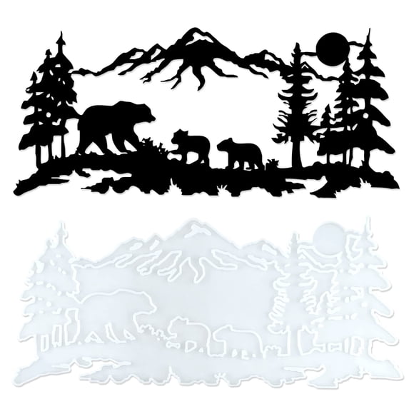 Molde De Silicona De Resina Familia De Osos 36 X 14 Cm