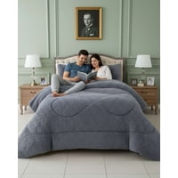 Myl Todo Hogar - Plumón Cubrecama 2 Plazas Sherpa Peludo Invierno Diseño Suave