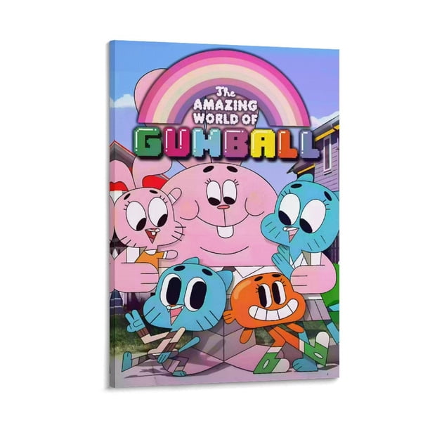 El Asombroso Mundo de Gumball Cuadro decorativo colgante - Arte de pared - Póster enmarcado - Decoración de pared - Regalos para familia, amigos y aficionados 40*60 cm