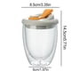 thumbnail image 2 of Taza De Café De Vidrio De Doble Pared Con Tapas 350mL, 2 of 5