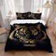 thumbnail image 1 of Golden Tiger Bedding - Includes One Quilt Cover and Two Pillowcases (No Core) - Home Decor Festival Gift Polyester Fabric Anime Cartoon Design Suitable for Bedr, 1 of 1