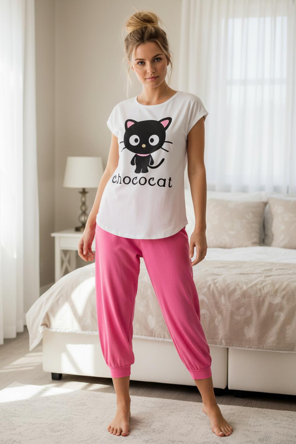 Hello Kitty - Pijama Mujer Chococat Beige S