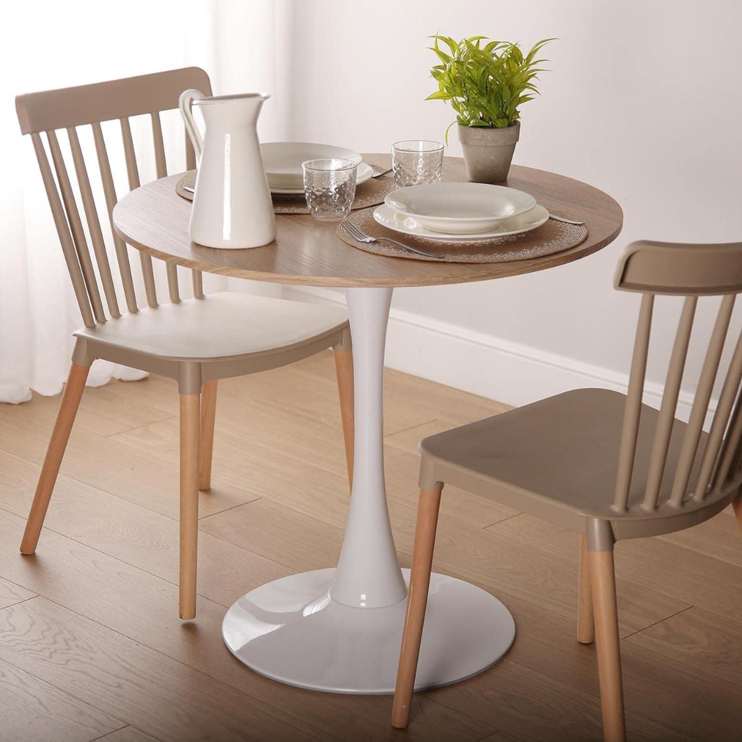 Pandalino - Comedor Moderno Mesa Tulip 80Cm + 2 Silla Windsor | Moderno & Compacto