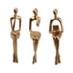 thumbnail image 1 of 3 Uds Estatua De Pensador Sentado Figuritas Abstractas Para Decoración De Mesa De Estante Dorado, 1 of 5