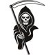 thumbnail image 1 of Decomural Grim Reaper Skull Halloween WS-18635, 1 of 2