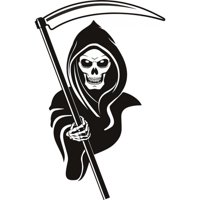Rienda Libre Graphics - Decomural Grim Reaper Skull Halloween Ws-18635