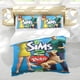 thumbnail image 5 of Los Sims Conjunto de sábanas temático, trío de piezas, cómodo y amigable con la piel, diseño único, regalo de decoración para el hogar para familiares, amigos y fans,135cm *200cm, 5 of 6