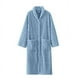 thumbnail image 1 of Bata de baño larga de felpa para mujer, suave, con botones, de forro polar, cálida, para invierno, con bolsillos, 1 of 5