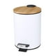 thumbnail image 2 of Cubo De Basura De Madera Con Escalón Abatible Cubo De Revestimiento Extraíble Para Dormitorio Oficina Cocina 3L Blanco, 2 of 5