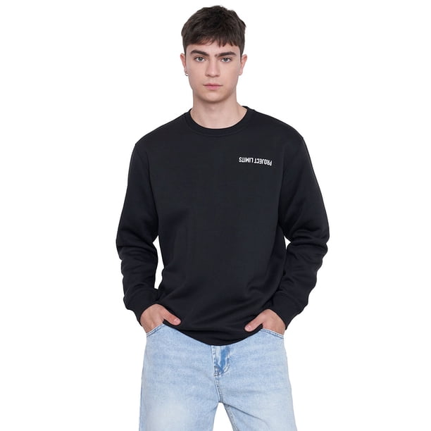 Polerón Hombre Round Neck Print Negro Corona