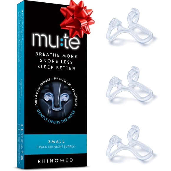 Dilatador nasal Rhinomed Mute para reducir los ronquidos, paquete de 3 unidades, tamaño pequeño