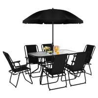 Vidita - Juego De Comedor Y Terraza De 6 Personas Negro