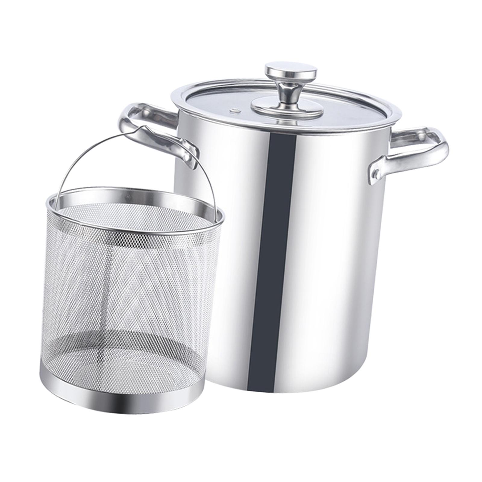 Magideal - Stockpot De Acero Inoxidable Con Tapa De Vidrio Olla De Cocina De Gran Capacidad Doble Asa Fácil De Limpiar Y Resistente A La Oxidación Adecuado Para Con Filtro