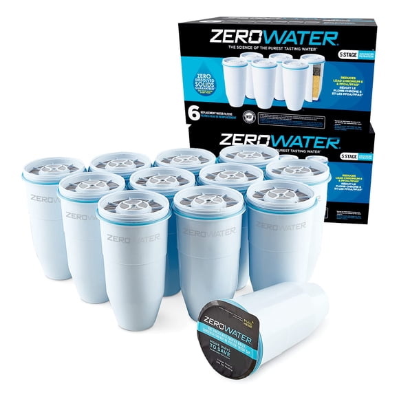 Filtro de repuesto ZeroWater 5-Stage 0 TDS, paquete de 12