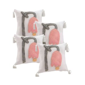 Genérico - Pack De 4 Fundas De Cojin Tufting 45X45 Cm Blanco 03