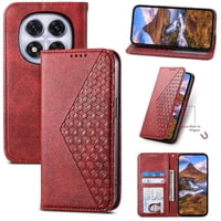 Funda Flip Foxdock Para Xiaomi Redmi Note 15 5G , Estilo Billetera Con Diseño Rombo, Correa De Mano Y Soporte, Uso Diario