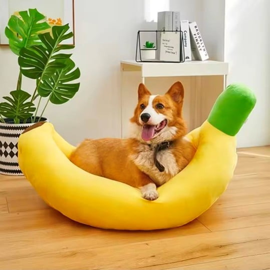 Genérico - Cama Banana Ultrasuave Para Mascotas Perros Gatos Talla L
