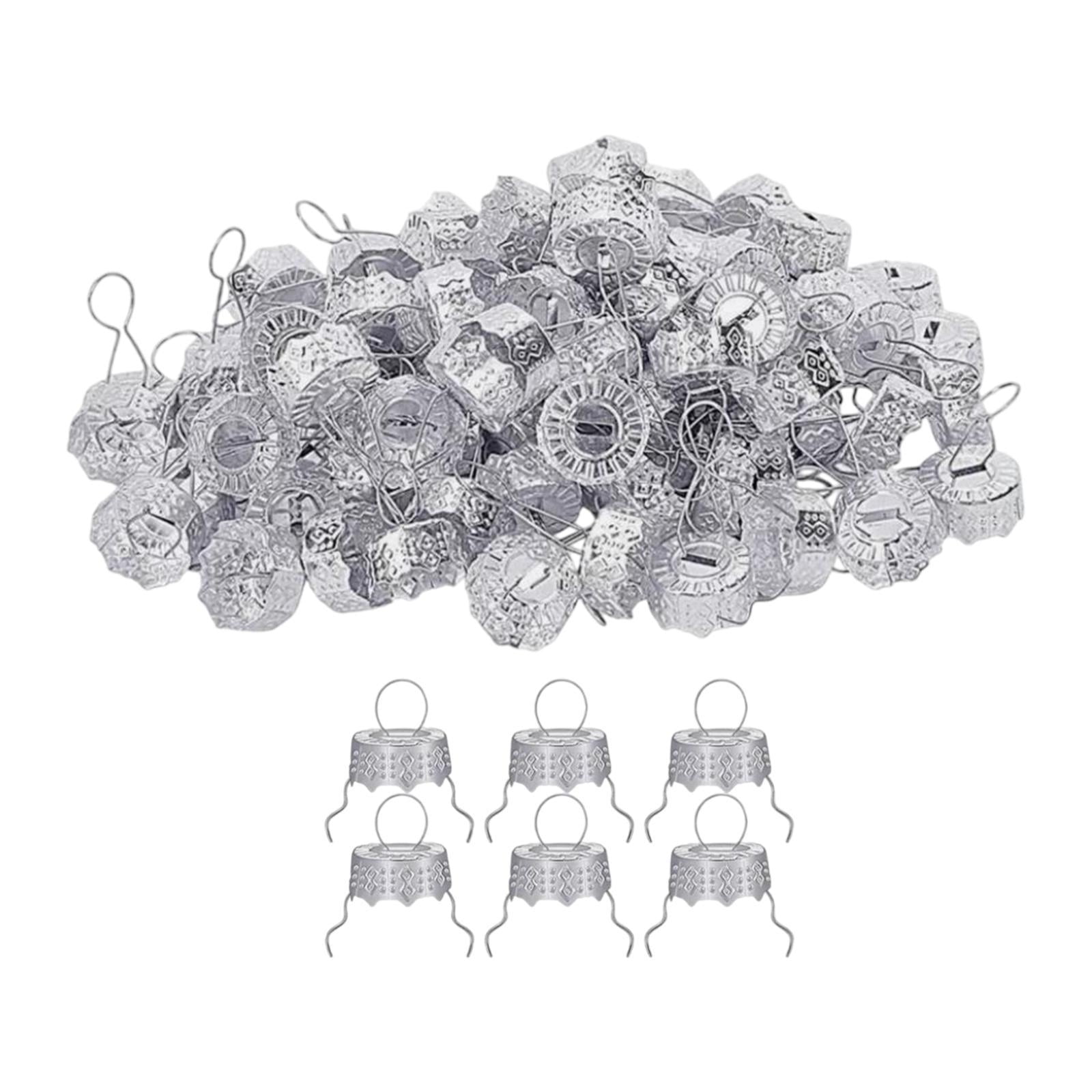 Magideal - 50 Uds. De Adornos Navideños, Tapas, Perchas Navideñas, Decoraciones Diy, Tapa, Cubierta Para Bola De Navidad, Perchas Navideñas, Tapas Para Árbol De Plata