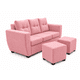 thumbnail image 2 of Living Alabama 3 cuerpos + 2 pouf Felpa Rosa, 2 of 3