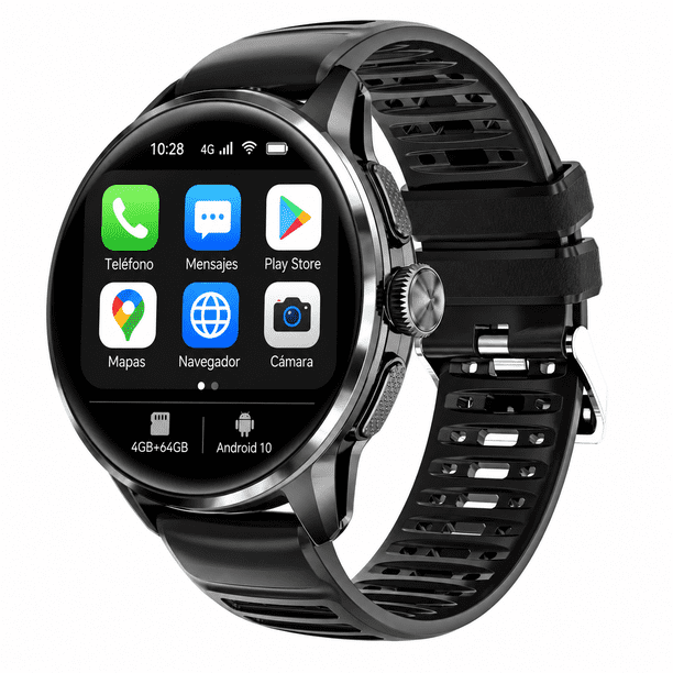 Reloj inteligente UBABAI Android 10, cámara giratoria 2 MP, GPS, WiFi, 4 GB + 64 GB
