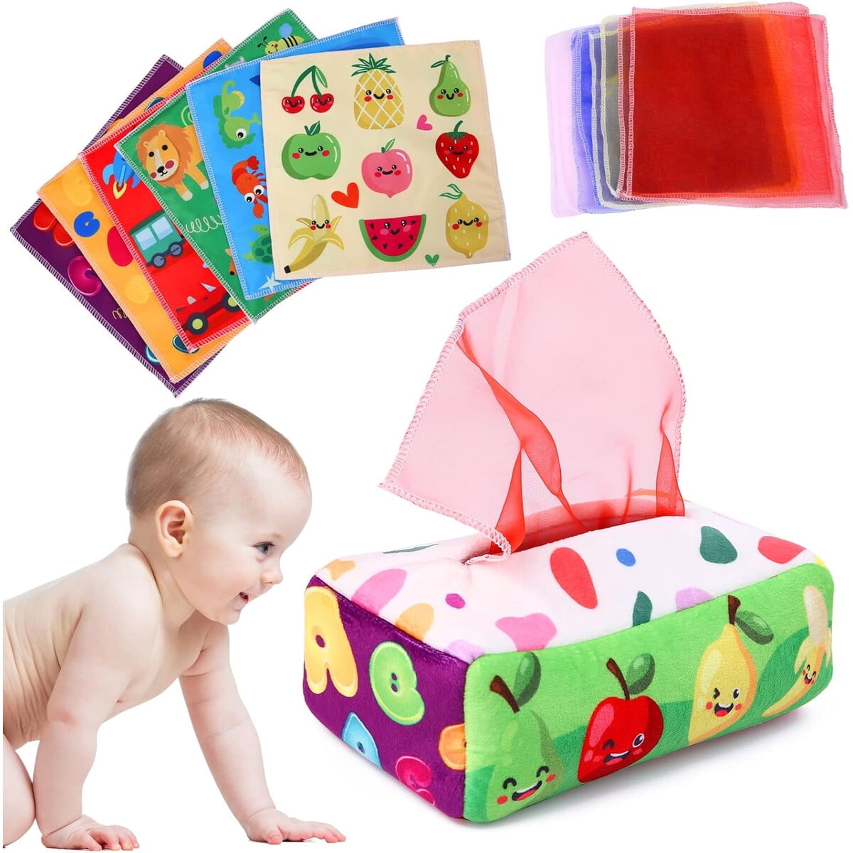 Juguete Sensorial Montessori Yogingo Caja De Pañuelos Bebé 6-12m
