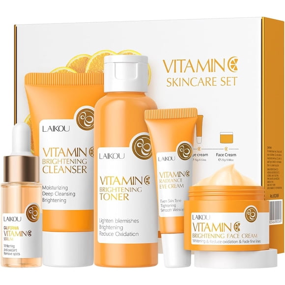 Set Facial Laikou Vitamina C 5 Piezas Hidratante Antiedad