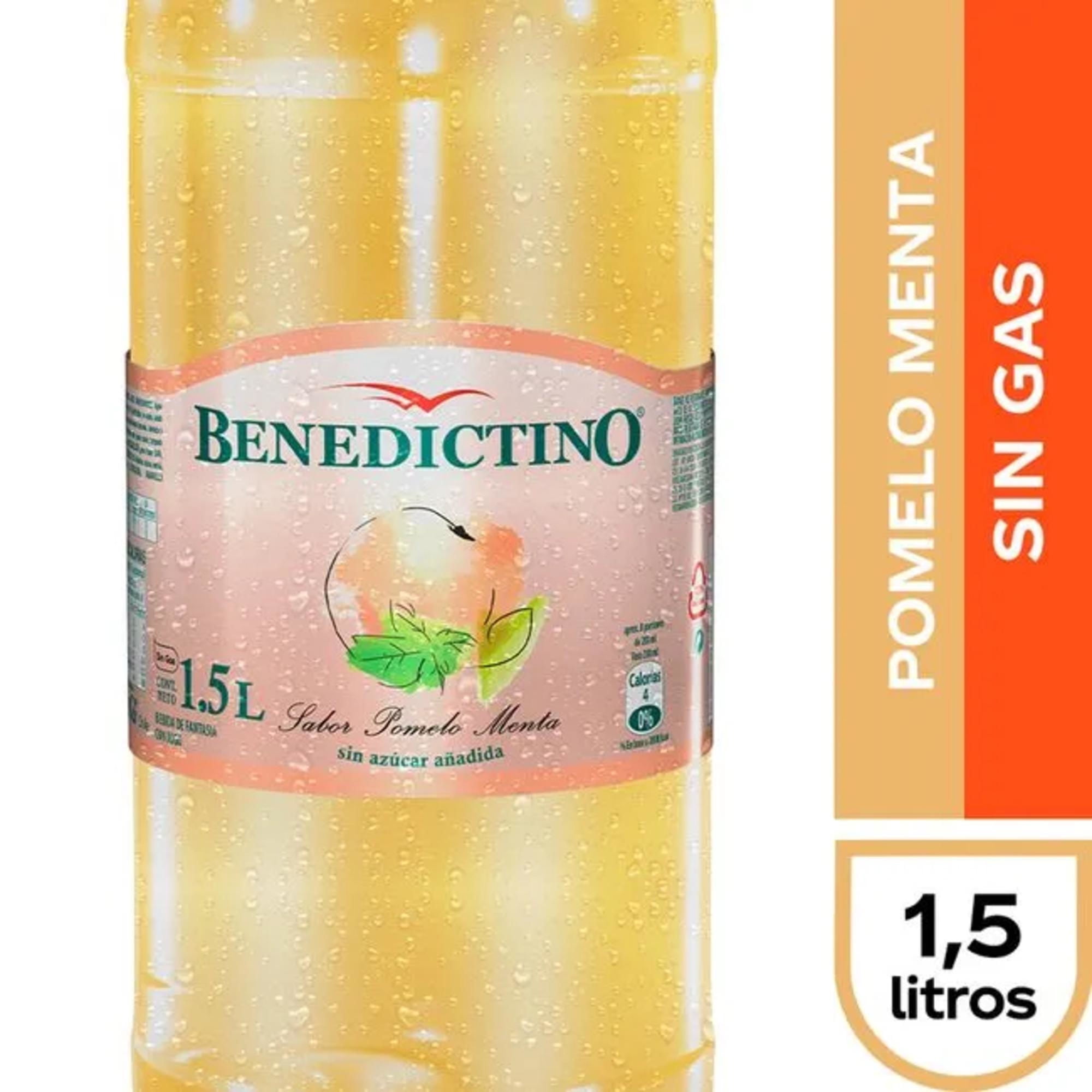 Agua Saborizada Pomelo Menta Sin Gas Botella 1,5 L Benedictino
