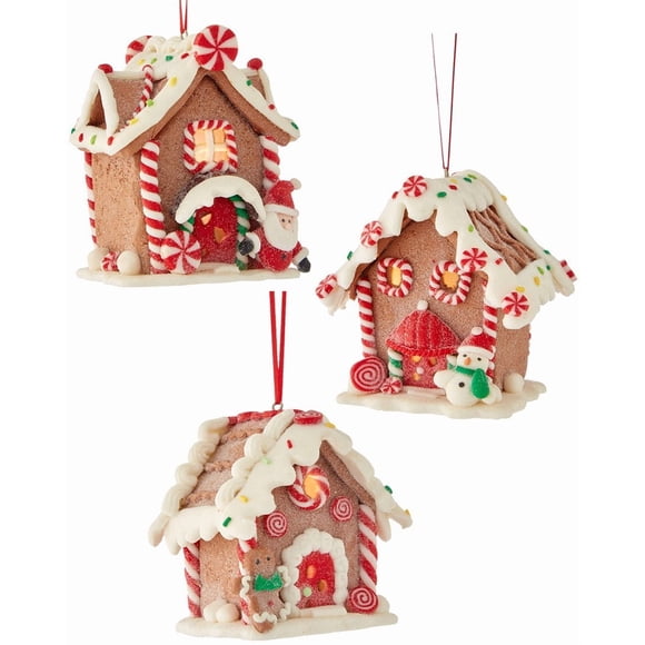 Adornos navideños Kurt Adler Gingerbread House LED Clay