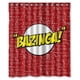 thumbnail image 1 of Cortina de ducha Bazinga de The Big Bang, juego de cortinas de baño con ganchos, tamaño 60 x 72 pulgadas, 1 of 3