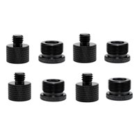 Magideal - De 8 Adaptadores De Rosca Para Micrófono, Superficie Moleteada Antideslizante, Adaptador De Soporte De Micrófono Negro Universal Para Soporte De