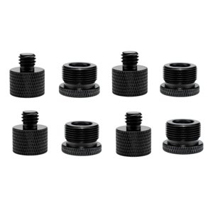 Magideal - De 8 Adaptadores De Rosca Para Micrófono, Superficie Moleteada Antideslizante, Adaptador De Soporte De Micrófono Negro Universal Para Soporte De