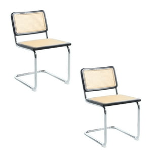 Klik Muebles - Pack De 2 Sillas Breuer Madera Y Rattan - Negras