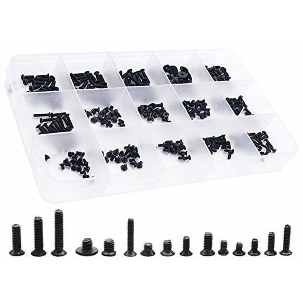 Kit de tornillos QTEATAK para portátil Lenovo Toshiba Gateway, Samsung HP IBM Dell Sony Acer Asus SSD, disco duro SATA, 300 unidades, color negro