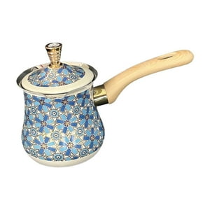 Genérico - Cafetera Turca De Acero Inoxidable Con Tapa Para Derretir Mantequilla Y Chocolate, 720 Ml, Diseño Azul