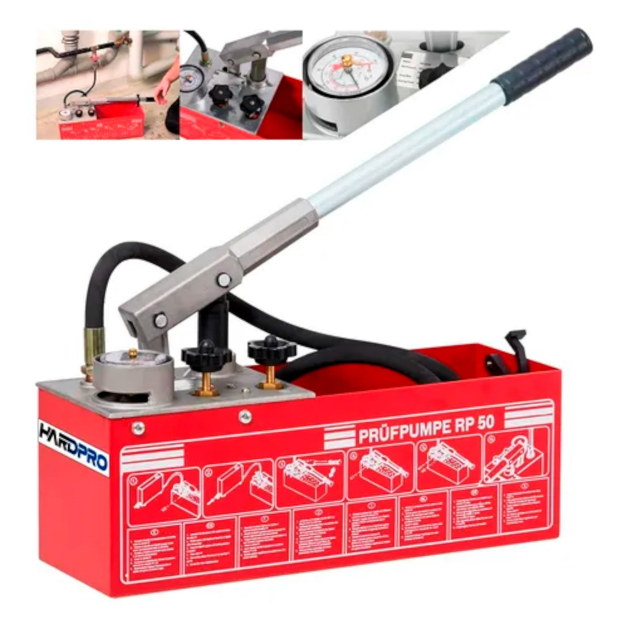 Bomba Manual Hardpro Rp50-60 Para Prueba De Presión 50bar
