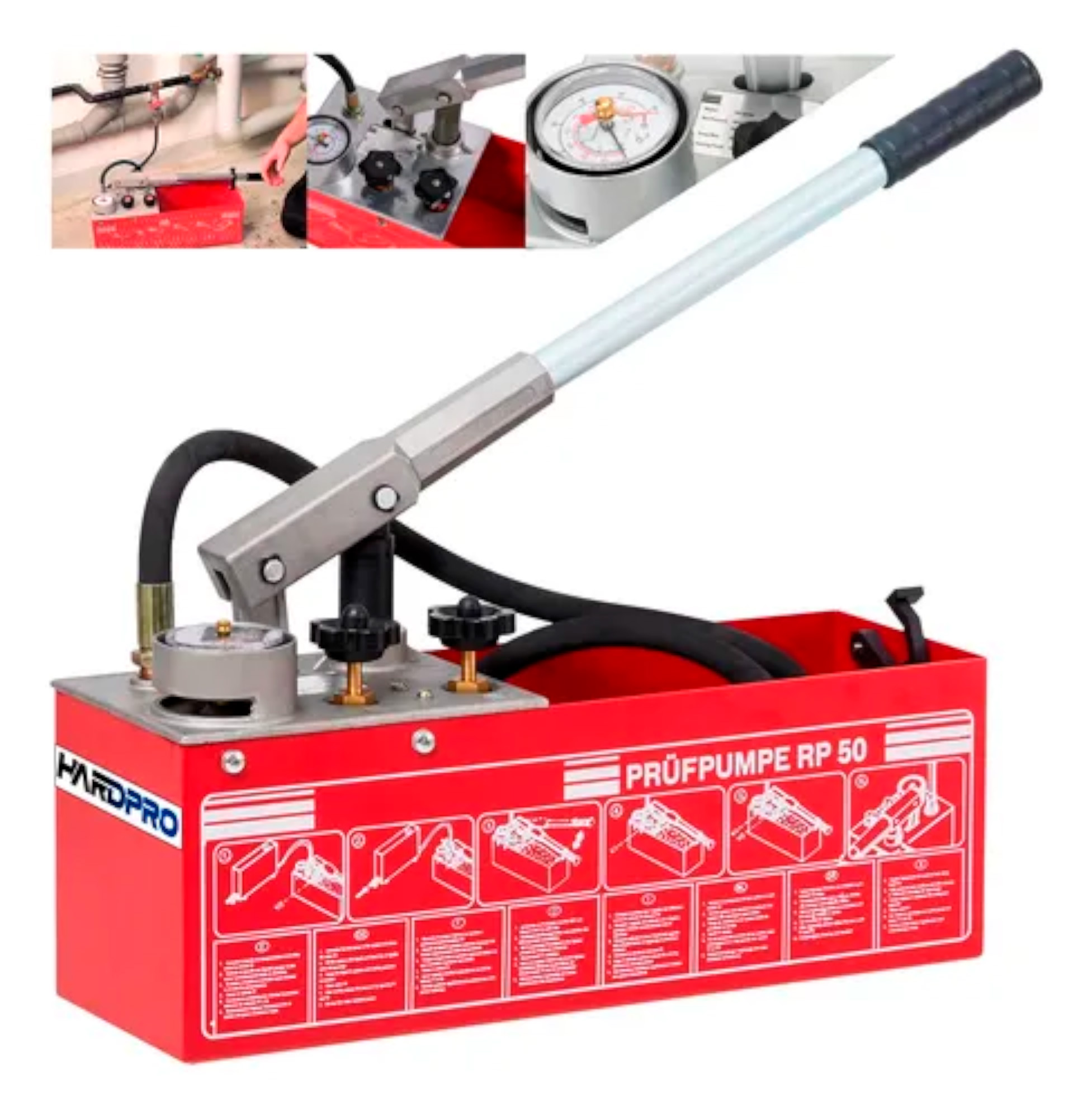 Bomba Manual Hardpro Rp50-60 Para Prueba De Presión 50Bar
