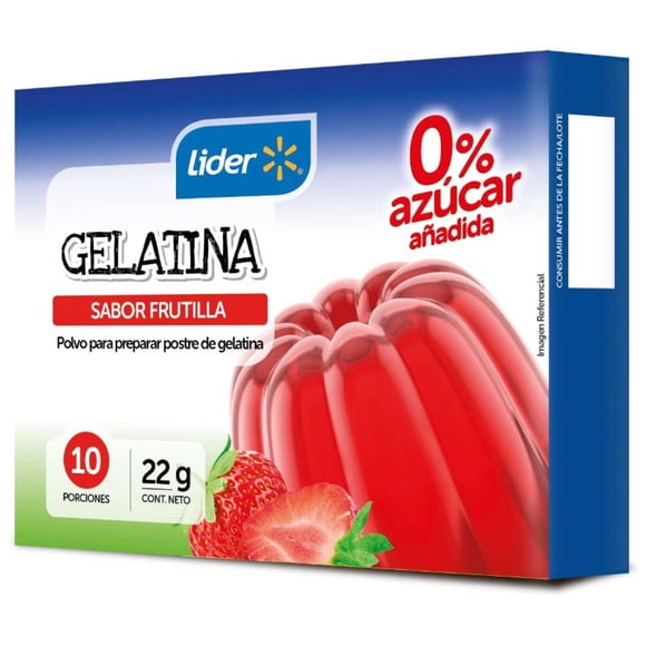 Gelatina 0% azúcar Sabor Frutilla, 22 g