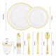 thumbnail image 2 of Juego de platos y cubiertos desechables WELLIFE, 350 piezas, color dorado, 2 of 6