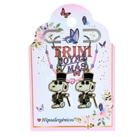 Trini Joyas Y Mas - Aros De Snoopy Con Traje, Ganchos De Acero