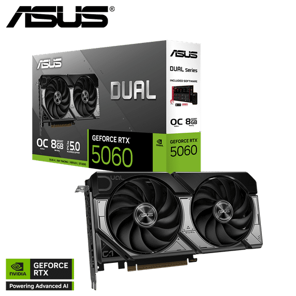 Tarjeta de Video DUAL NVIDIA GeForce RTX 5060 OC Edition, 8GB GDDR7, 128-bit, PCI-e 5.0