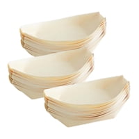 Bothyi - Bandejas Desechables Para Servir Barcos De Madera, Contenedor De Comida Para Bodas, Multiusos, 25Cm X 11,5 Cm, 50 Uds.