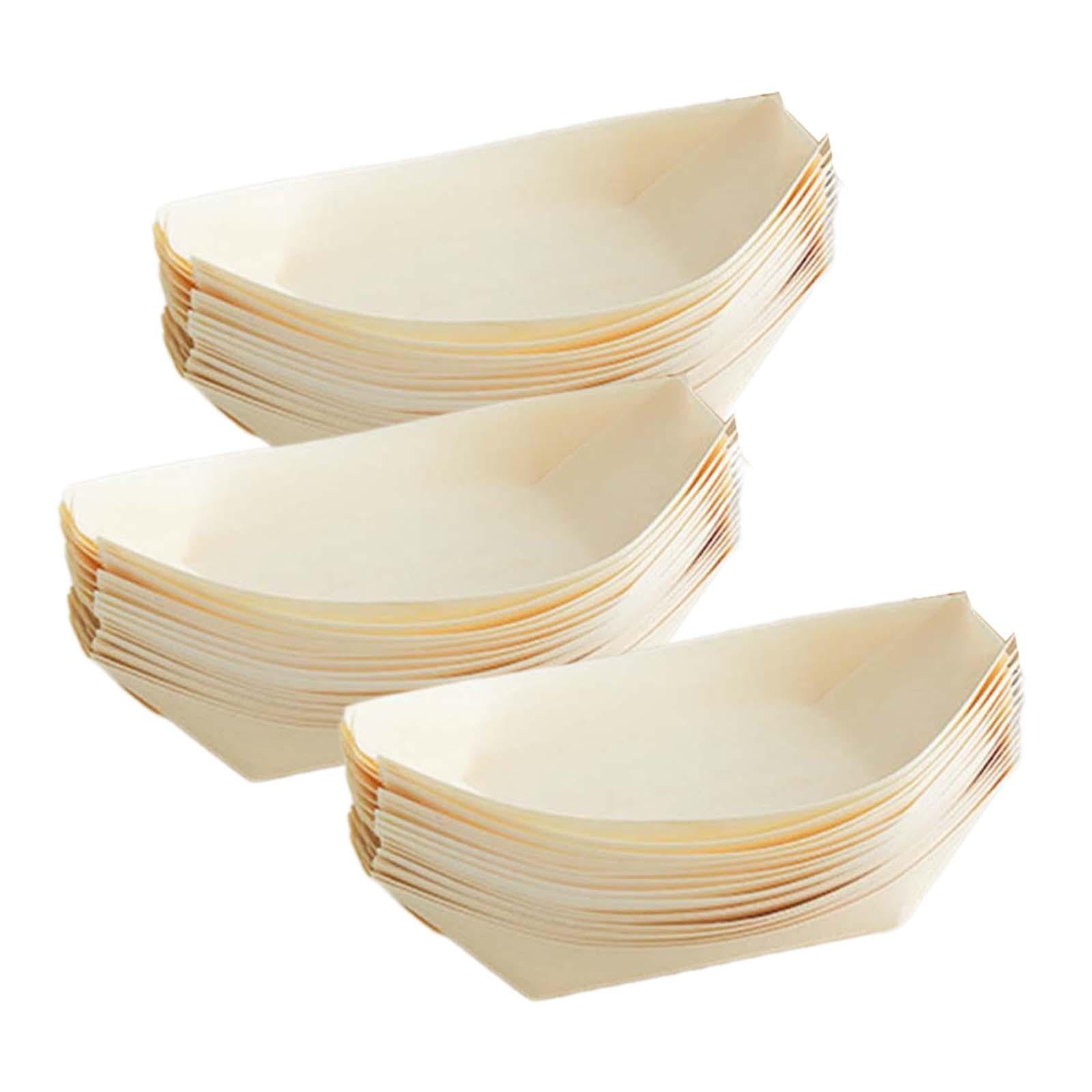 Bothyi - Bandejas Desechables Para Servir Barcos De Madera, Contenedor De Comida Para Bodas, Multiusos, 25cm X 11,5 Cm, 50 Uds.