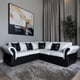 thumbnail image 2 of Sofa seccional Madrid lino/ecocuero Negro beige, 2 of 3