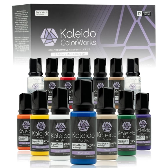 Kit De Pintura Kaleido Acrílica Al Agua De 12 Colores
