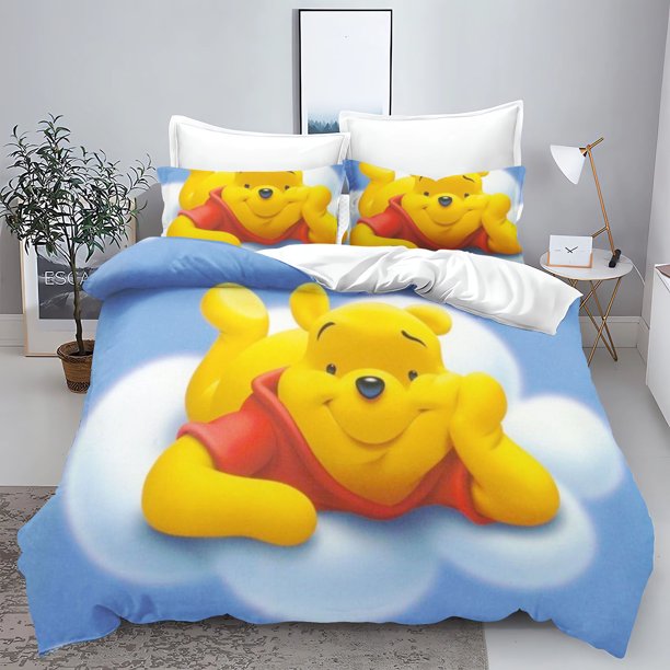 the Pooh Bedroom 3-Piece Set Duvet Cover Set Bedding 3D Children'S Bedding Comforter Sets Queen Twin Home Anime