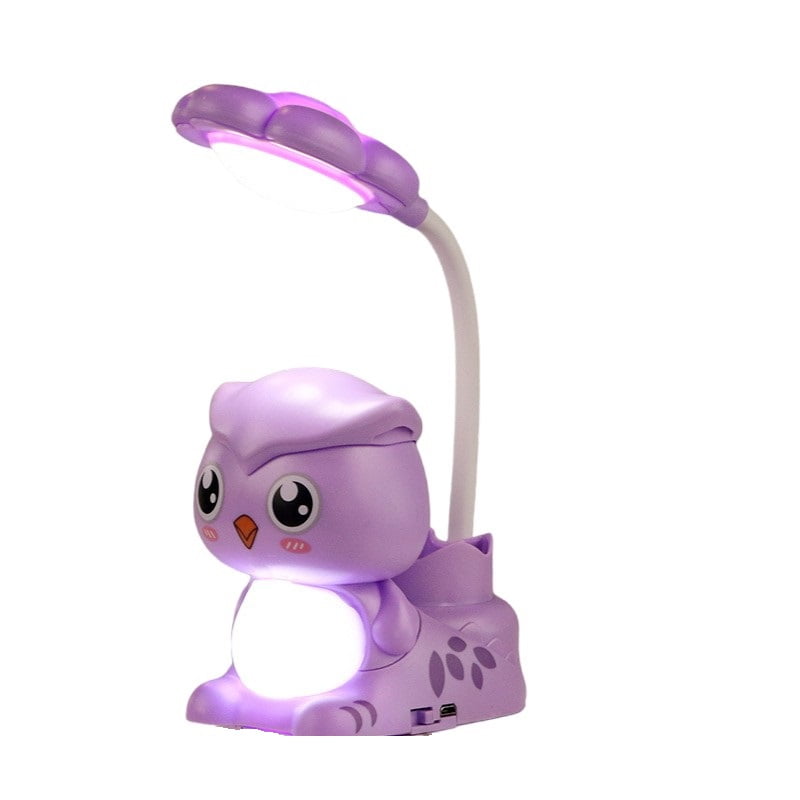 El Edén - Lámpara De Escritorio 3 En 1 Sacapuntas, Lapicero Y Lampara Lila