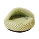 thumbnail image 3 of Cama De Felpa Con Capucha Para Gatos, Cómoda Cama Para Gatitos, Suministros Para Mascotas, Cachorros, Color Verde, 3 of 5