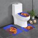 thumbnail image 1 of Ernie Juego de 3 alfombras de baño de coral fleece: tapete de baño + alfombra de inodoro en forma de U + funda de tapa de inodoro en forma de O, 1 of 6